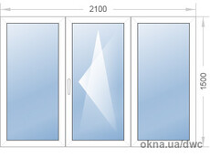 Окно из трех частей REHAU Euro-Design 70